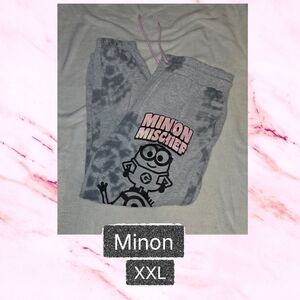 ❤️Minon Gray and Pink Track Pants